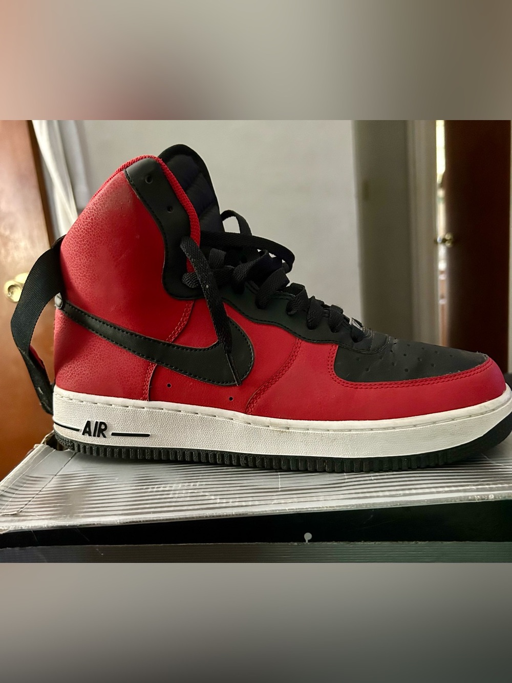 Nike Men’s High-Top Sneakers - Red and Black
